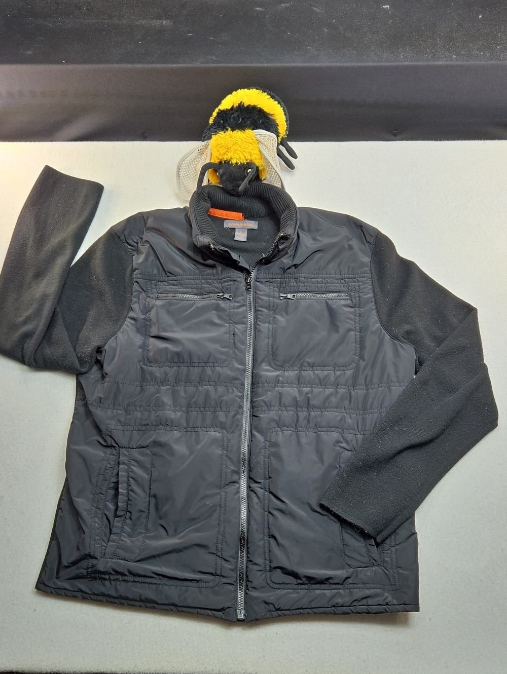 Banana Republic Men's Full-Zip Mixed-Media Hybrid Jacket
